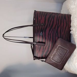 Coach Reversible City Tote with Tiger Print